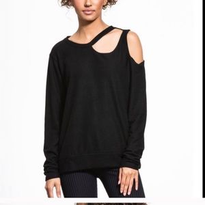 LNA black double slash sweater size L